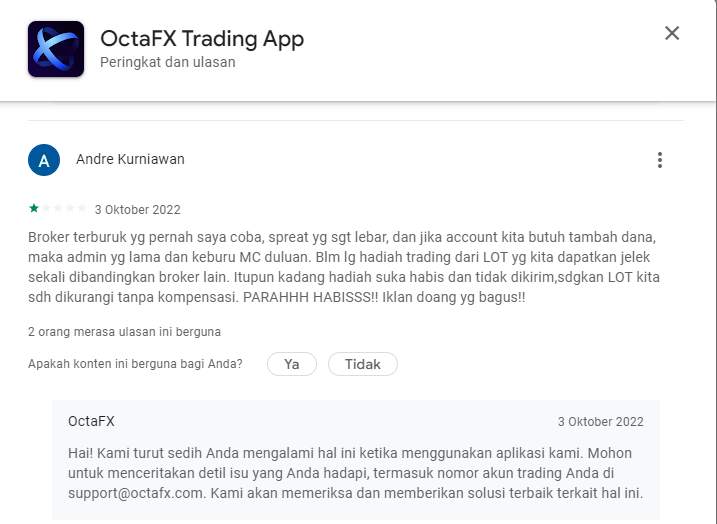 Merugikan Pengguna, OctaFx Diduga Melakukan Kecurangan