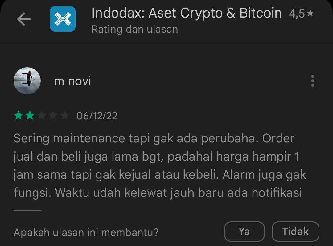 Maintenance Platform Indodax Dinilai Tidak Berguna!