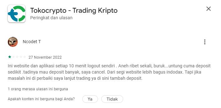 Mencurigakan! Akun Tokocrypto Tiba-tiba Logout dengan Sendirinya