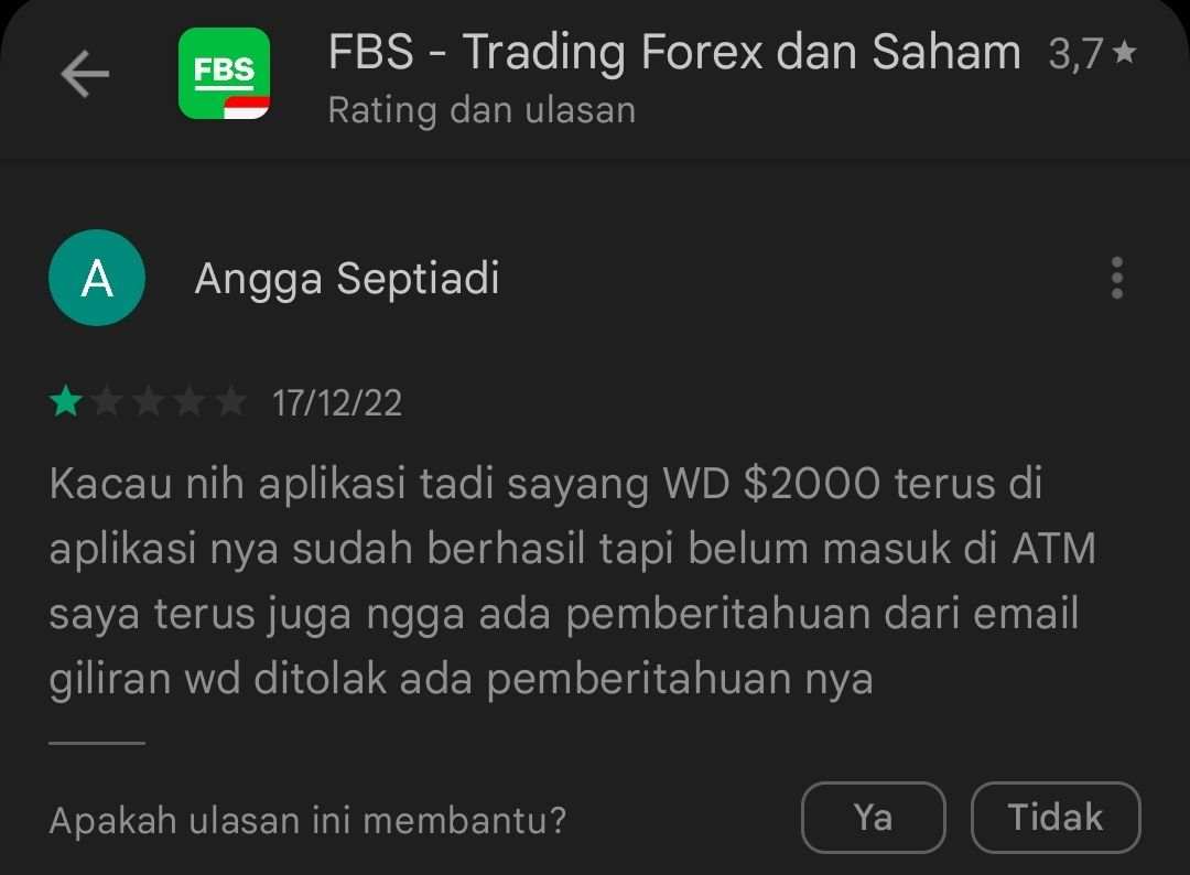 Aneh! Penarikan Dana di Broker FBS Berhasil Namun Saldo Tak Kunjung Masuk