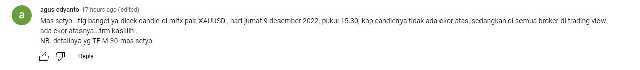 Mencurigakan, Ada Perbedaan Candle MIFX dengan yang ada di Trading View? 