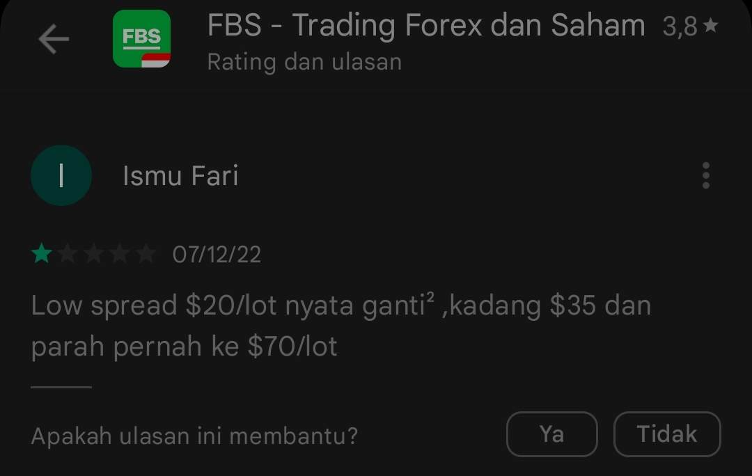 Broker FBS Diduga Membohongi Pengguna Terkait Low Spread