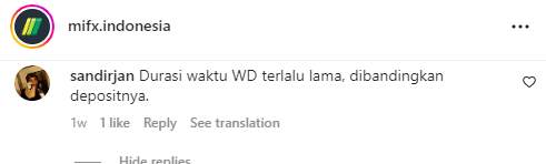Nasabah Keluhkan WD yang Terlalu Lama di MIFX