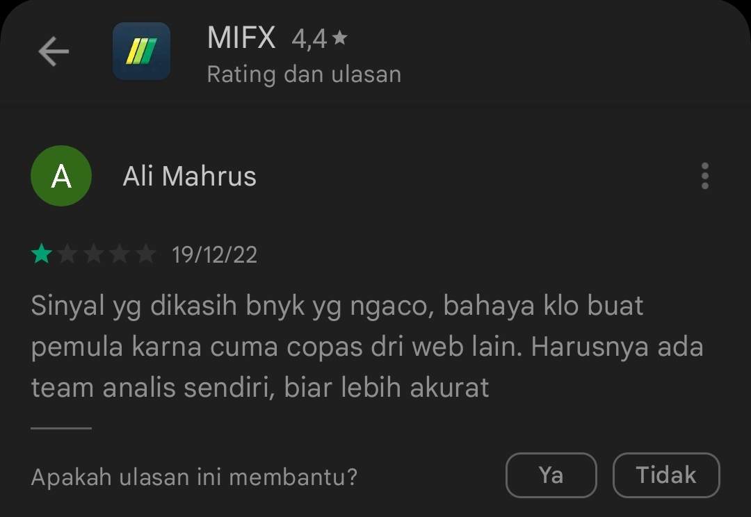 Fitur Referensi Sinyal Broker MIFX Terbilang Tidak Akurat!
