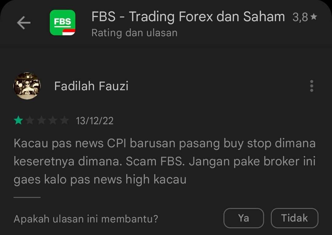 Broker FBS Diduga Permainkan Transaksi Nasabah Ketika News Impact