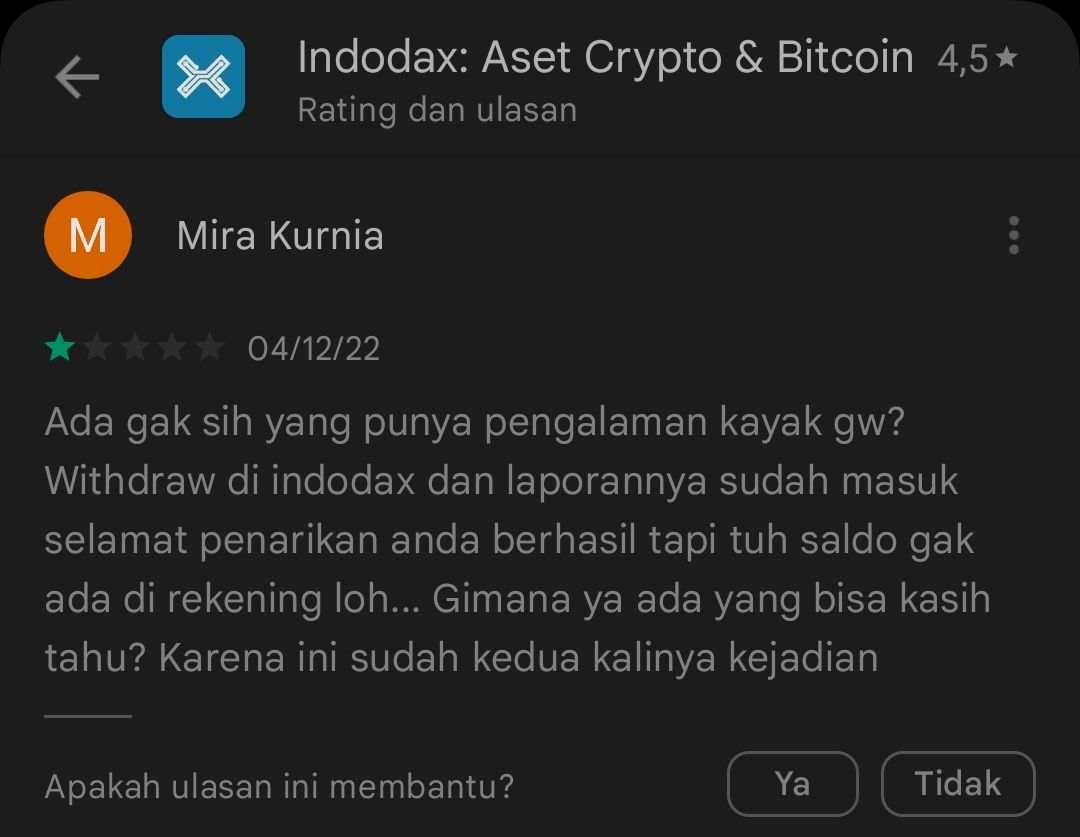 Waduh! Pencairan Saldo Platform Indodax Tak Kunjung Masuk