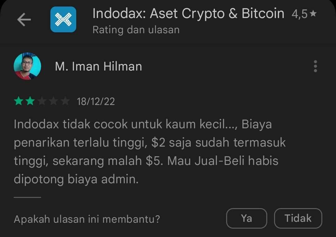 Komisi Platform Indodax Dinilai Terlalu Memberatkan Pengguna