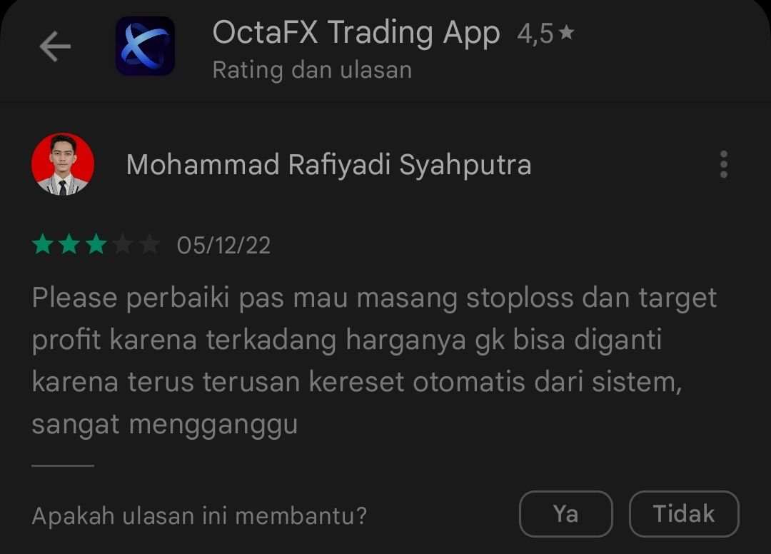 Transaksi Trading di Broker OctaFx Tidak Bisa Diubah?