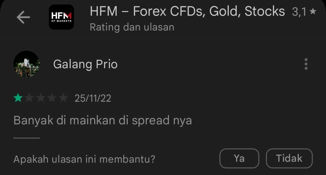 Broker HFM Diduga Mempermainkan Spread Harga