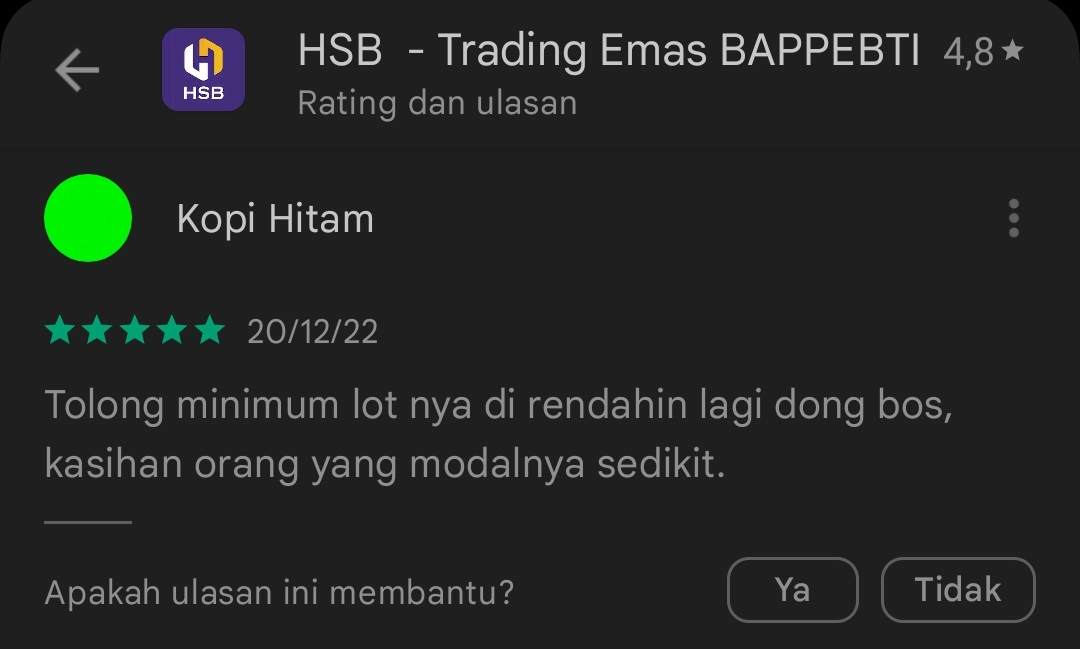 Minimum Trading Broker HSB Terlalu Tinggi?