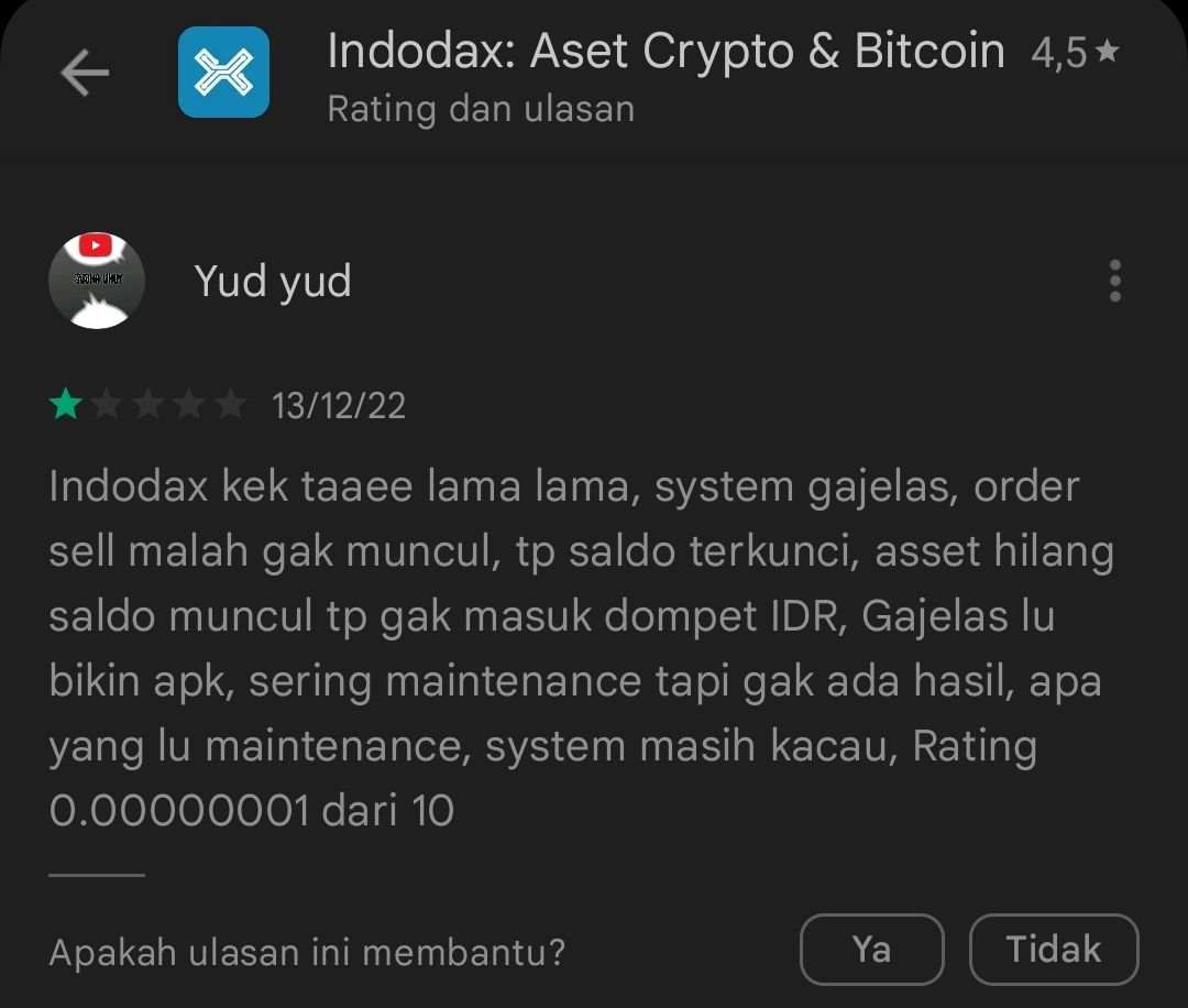 Kecewa! Maintenance Platform Indodax Dinilai Tidak Berguna