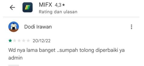 Penarikan Dana Broker MIFX Terbilang Sangat Lambat!