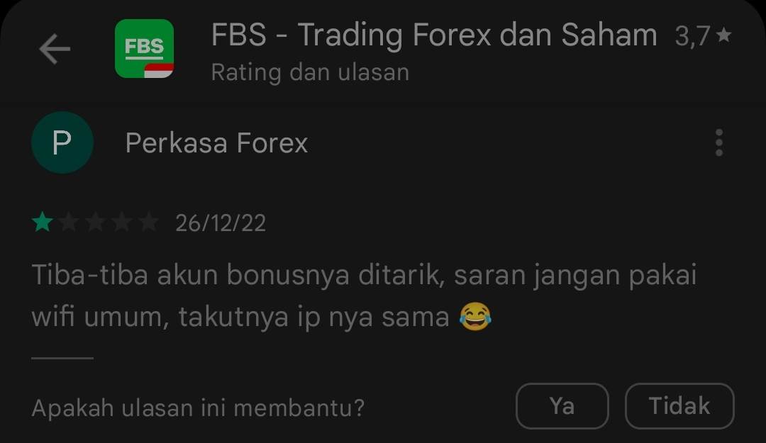 Pengguna Kecewa! Akun Bonus Broker FBS Tiba-Tiba Ditarik