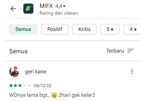Pelayanan Penarikan Dana (Withdraw) Broker MIFX Terbilang Sangat Lamban