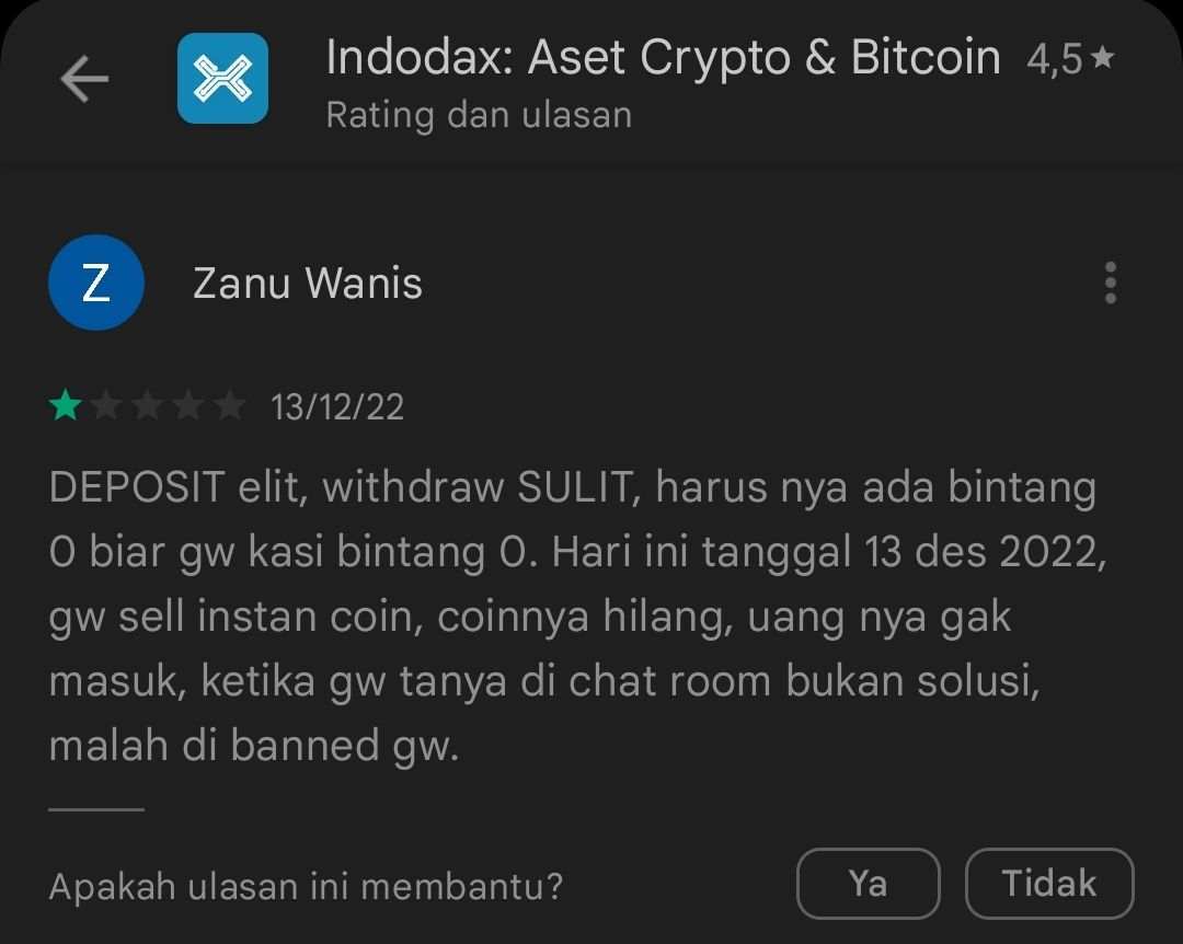 Platform Indodax Dinilai Terlalu Banyak Memiliki Kekurangan!