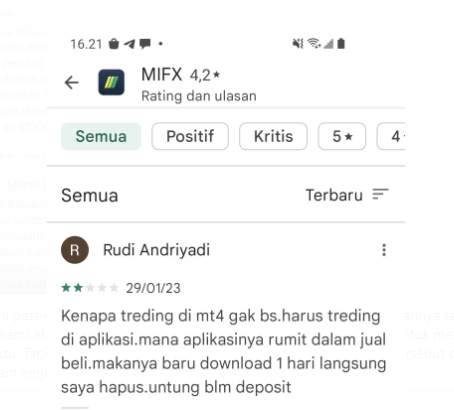 Trading di Platform MIFX Sangat Rumit!