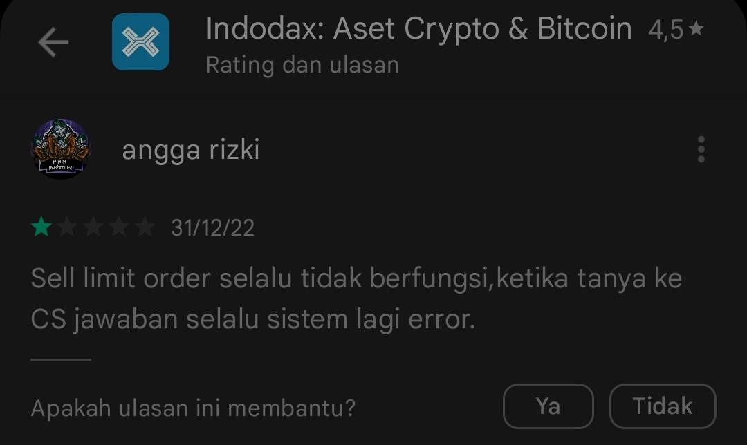 Indodax Diduga Sengaja Mematikan Fitur Sell Limit Order