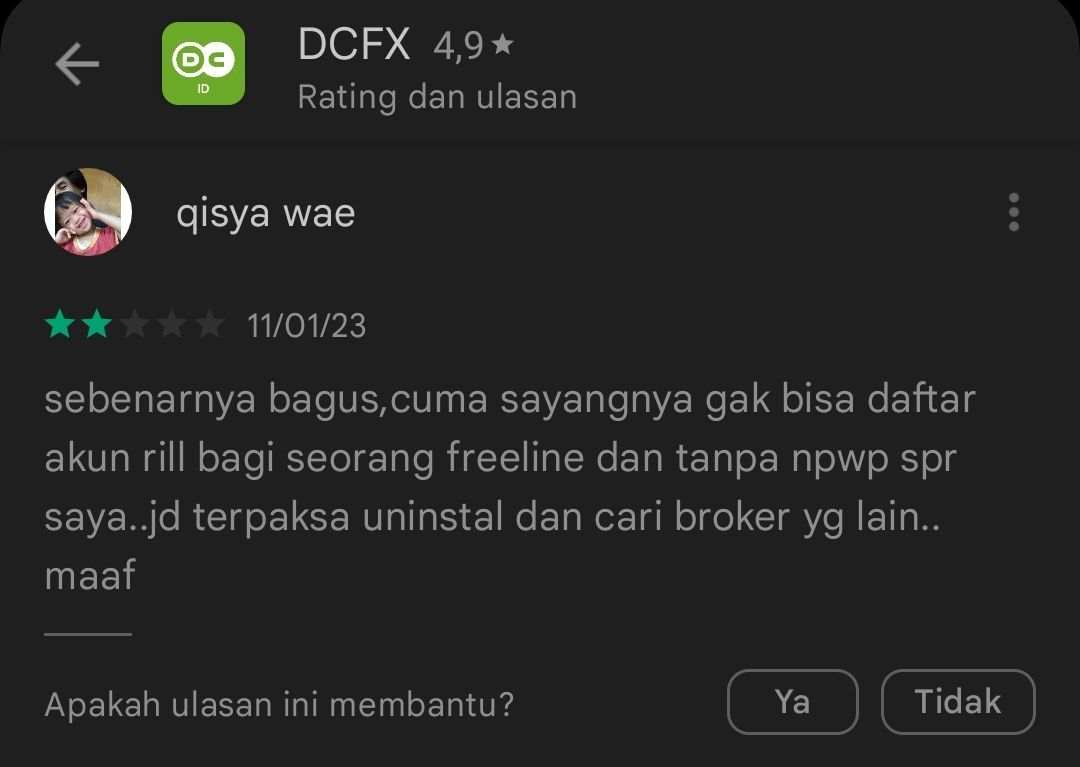 Perihal NPWP Seorang Nasabah Tidak Bisa Mendaftar di Broker DCFX
