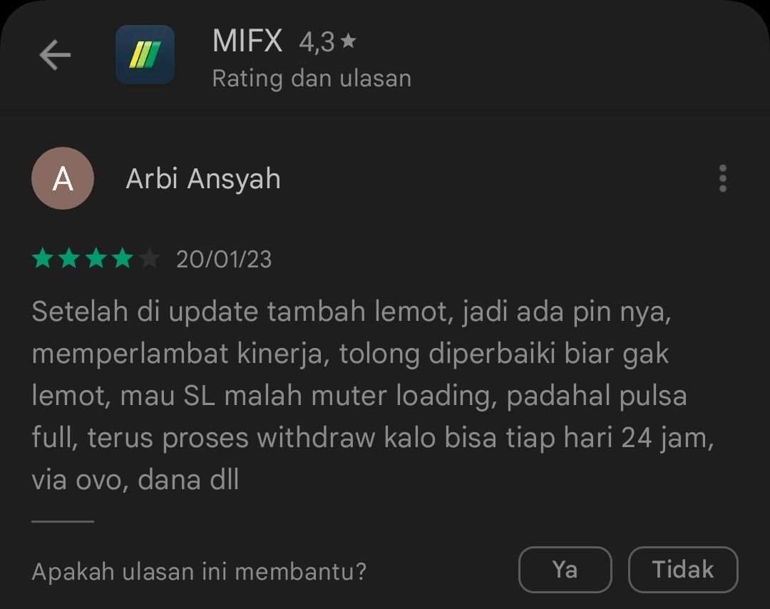 Setelah Pembaruan Aplikasi MIFX Justru Semakin Buruk?