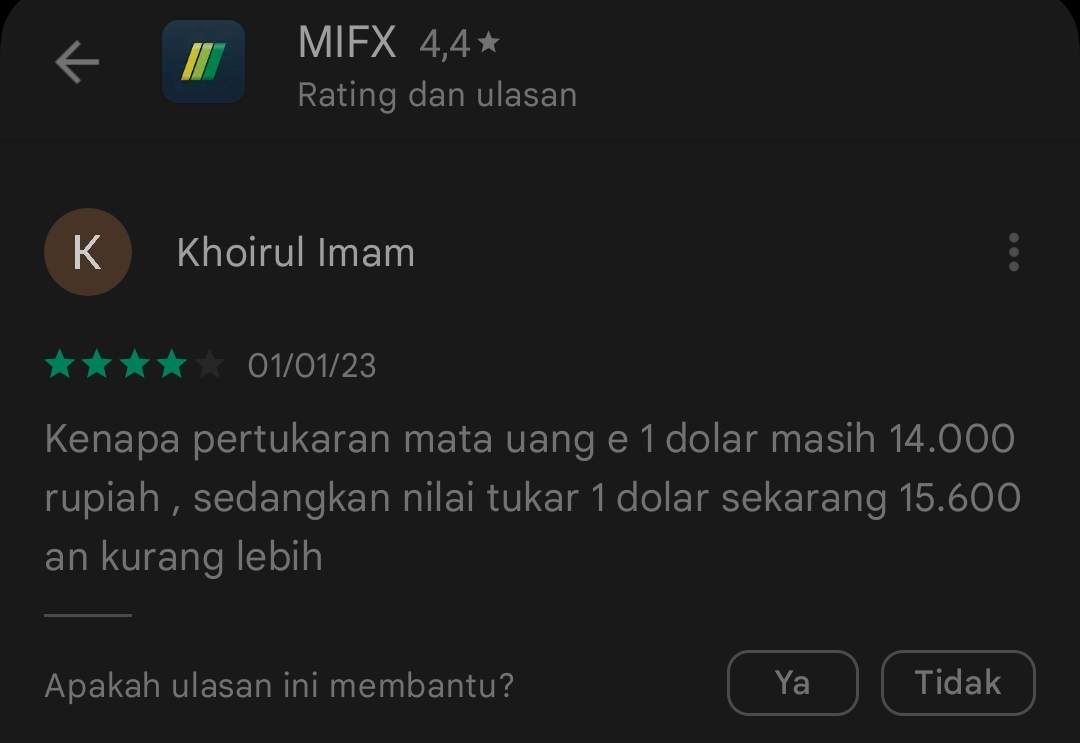 Waduh! Nilai Tukar 1$ di Broker MIFX Tidak Sesuai