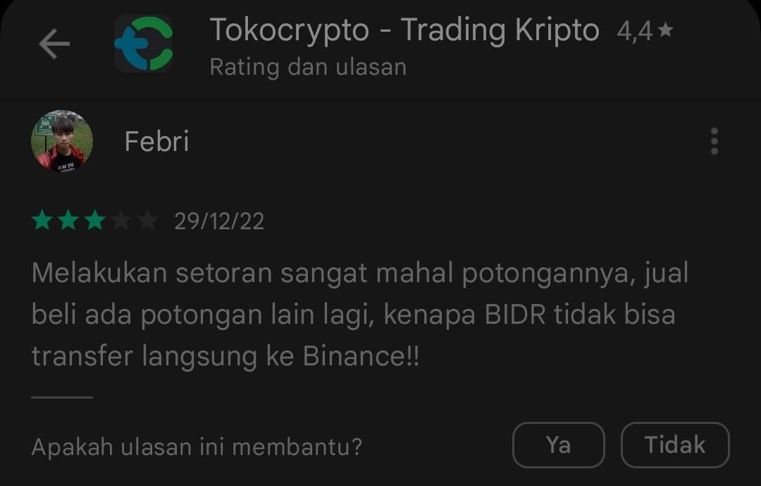Pengguna Anggap Biaya Tambahan Platform Tokocrypto Terlalu Banyak!