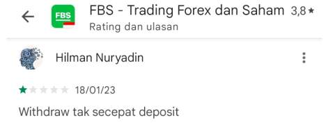 Proses Withdraw FBS Mengecewakan Nasabah