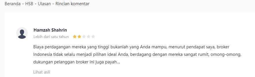 Biaya Trading HSB Sangat Tinggi 