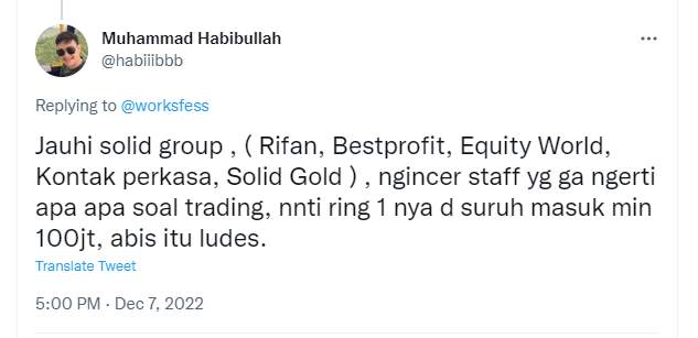 Hindari Trading di Broker Solid Group Jika Tidak Ingin Rugi