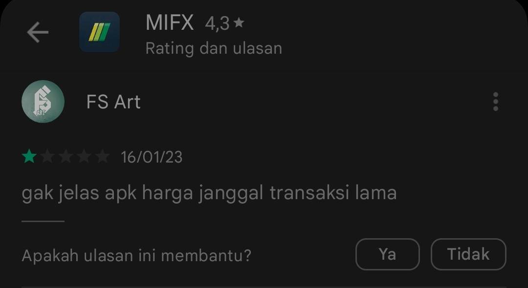 Pengguna Ungkap Kejanggalan pada Aplikasi MIFX