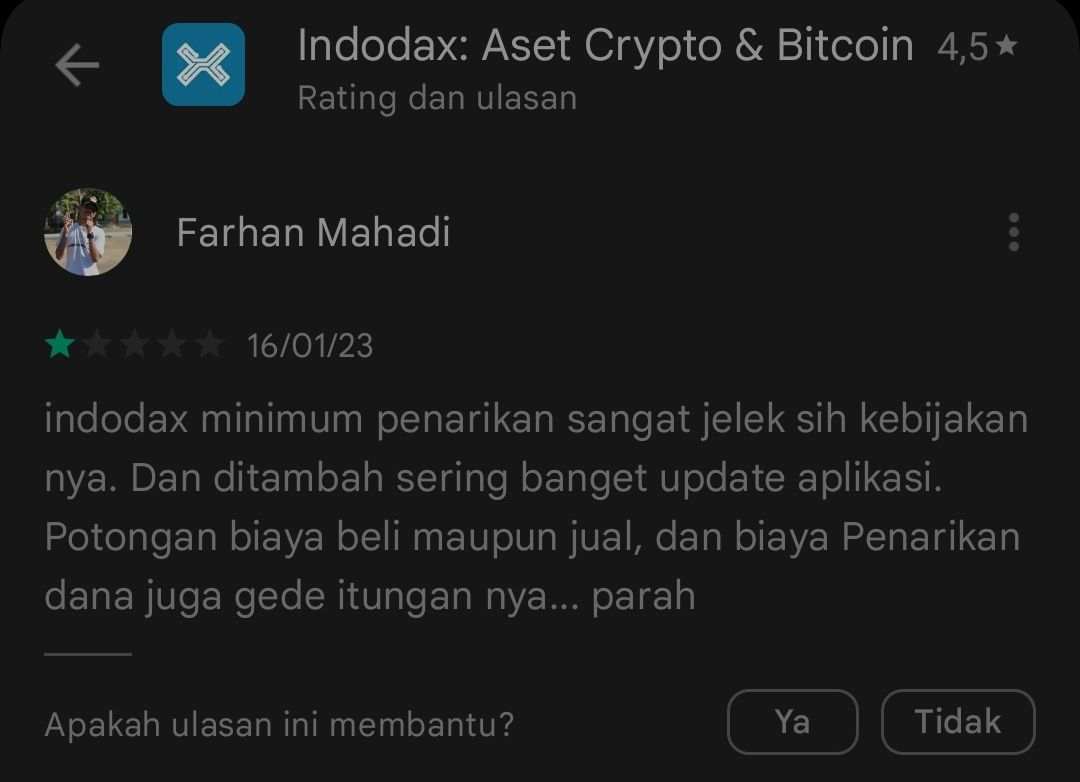 Kebijakan Perusahaan Indodax Dinilai Merugikan Pengguna