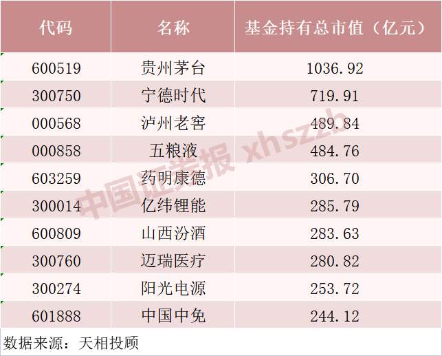 基金十大重仓股出炉！光伏茅连遭减持