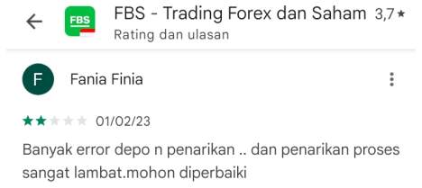 Terlalu Banyak Error, Ada Apa dengan Broker FBS?