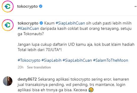 Platform Tokocrypto Selalu Error!