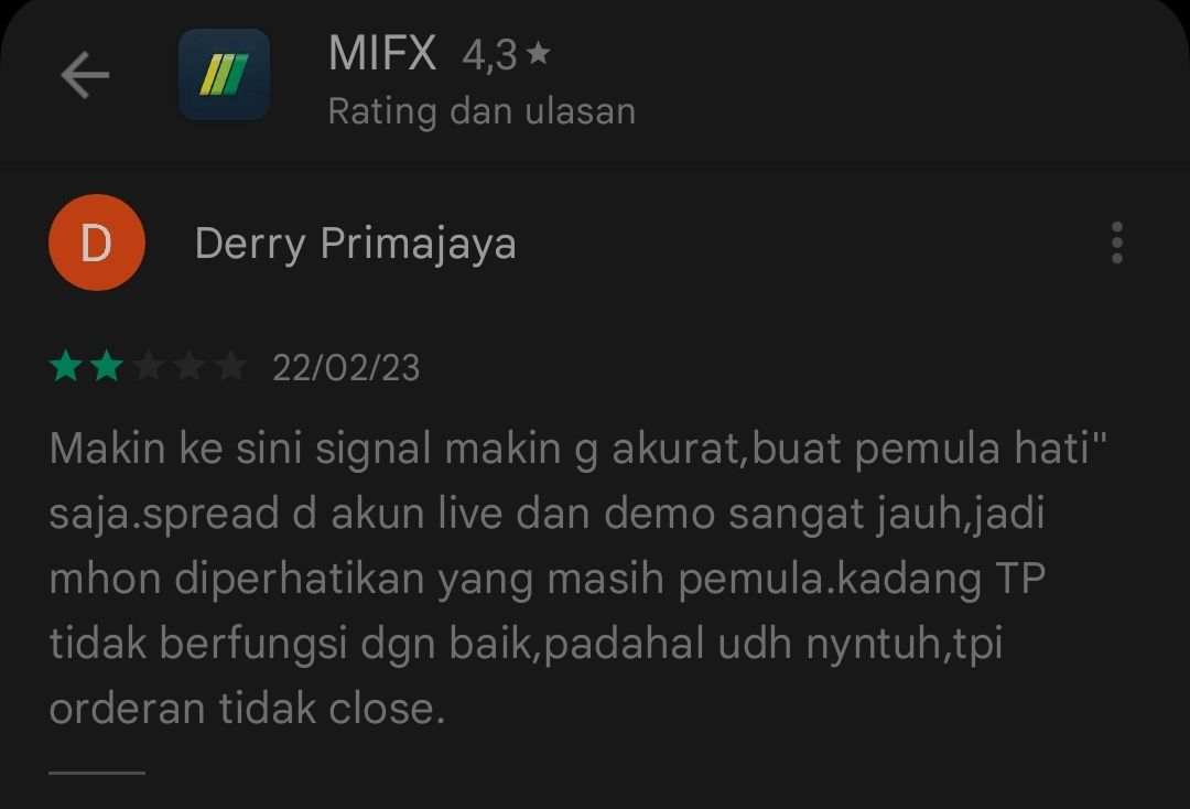 Pengguna Ungkap Kejelekan Broker MIFX