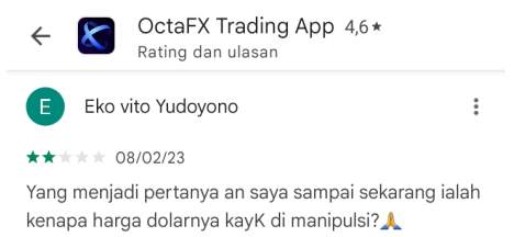Broker OctaFx Diduga Melakukan Manipulasi pada Mata Uang USD