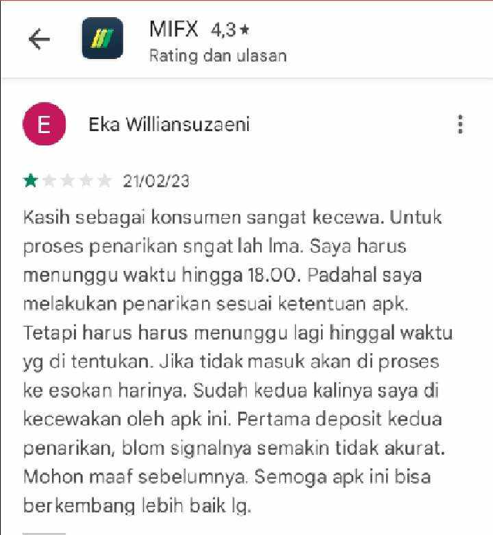 Pengguna Sangat Kecewa! Layanan Broker MIFX Dinilai Semakin Menurun