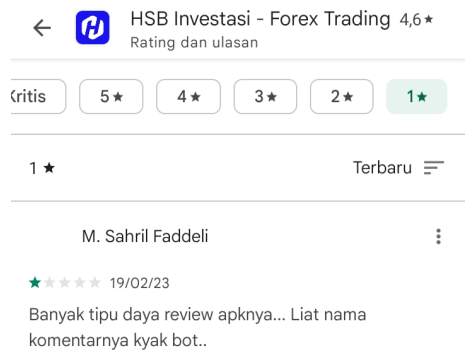 HSB Membuat Ulasan Palsu?!