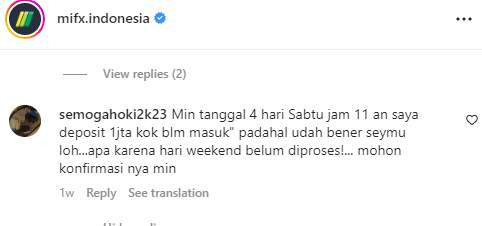 Deposit Tidak Kunjung Masuk, Ada Apa dengan MIFX?