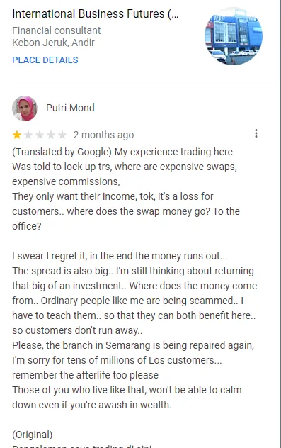 Nasib Buruk Seorang Nasabah Trading di IBF, Miris!