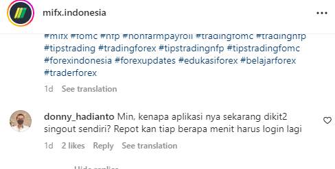Aplikasi MIFX Sering Log Out Sendiri, Kok Bisa?!