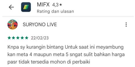 Broker MIFX Sengaja Membuat Pengguna agar Tidak Memakai Metatrader?