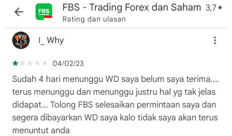 Layanan Penarikan Dana Broker FBS Dinilai Terlalu Buruk!
