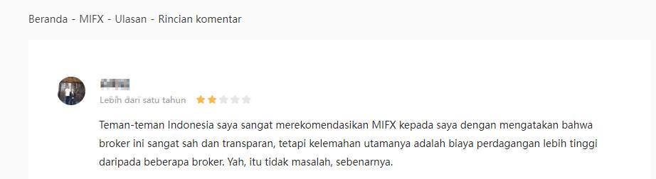 Biaya Trading MIFX Tidak Masuk Akal