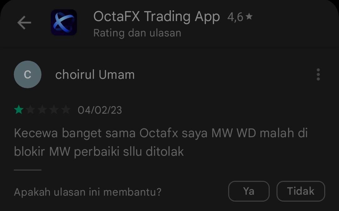 Akun Pengguna Broker OctaFx Terblokir Ketika Ingin WD, Kok Bisa?!