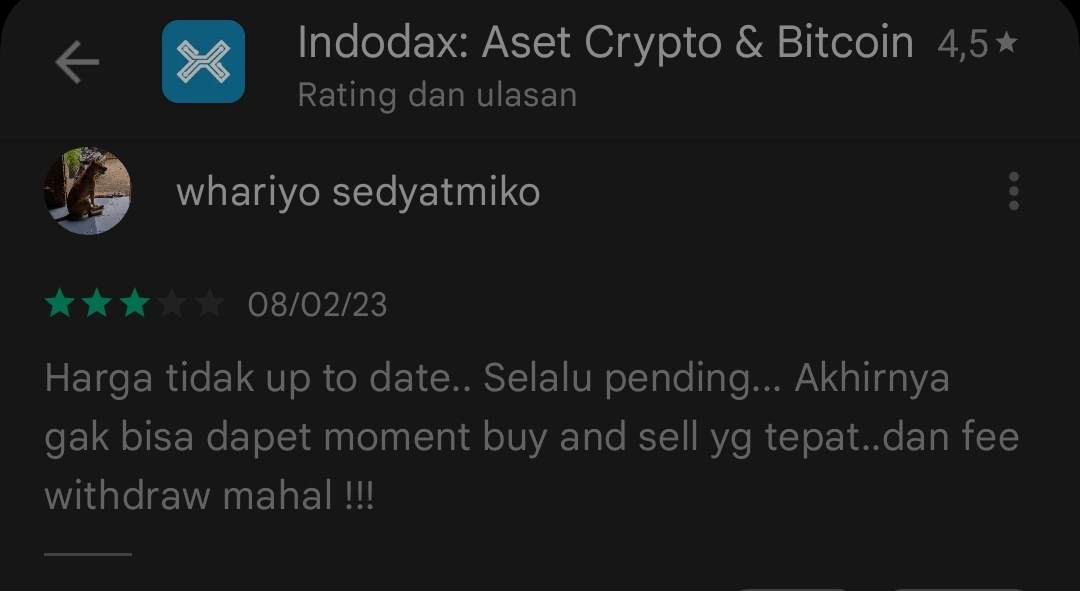 Pengguna Ungkap Keburukan Platform Indodax