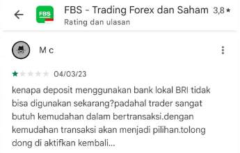Deposit Lewat Bank di Broker FBS Selalu Bermasalah, Tolong Dipermudah!