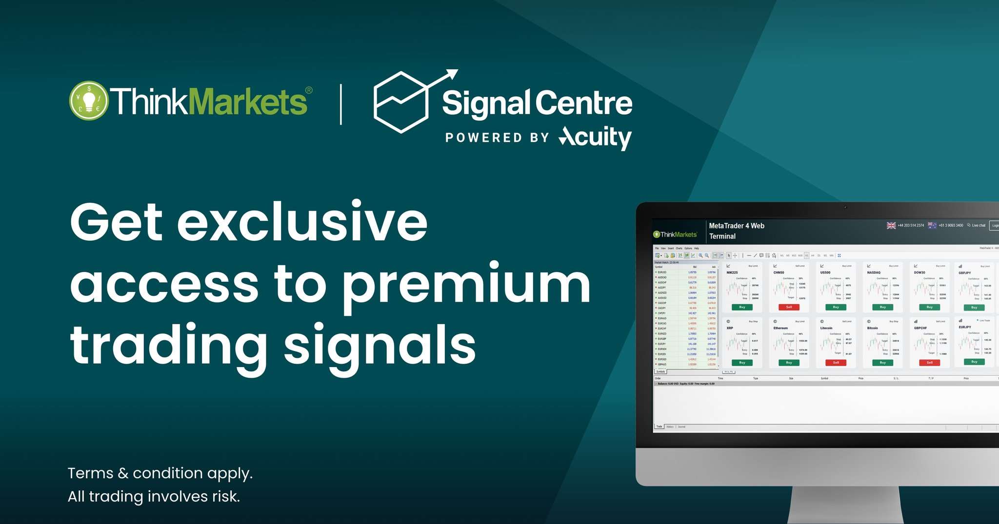ThinkMarkets hợp tác với Signal Center giúp các nhà giao dịch xác định các cơ hội với các tín hiệu giao dịch cao cấp