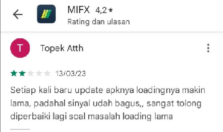Pengguna Broker MIFX Keluhkan Loading Lama pada Update Terbaru
