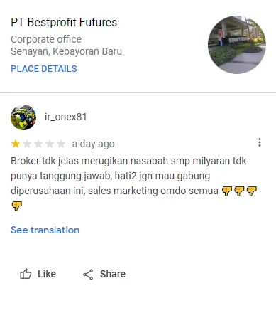 Marketing Broker Best Profit Tidak Bertanggungjawab, Gimana Nasib Nasabahnya?