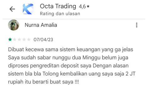 Nasabah Kembali Dibuat Kecewa oleh OctaFX
